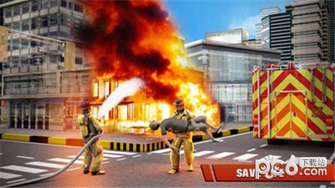 城市消防车救援模拟